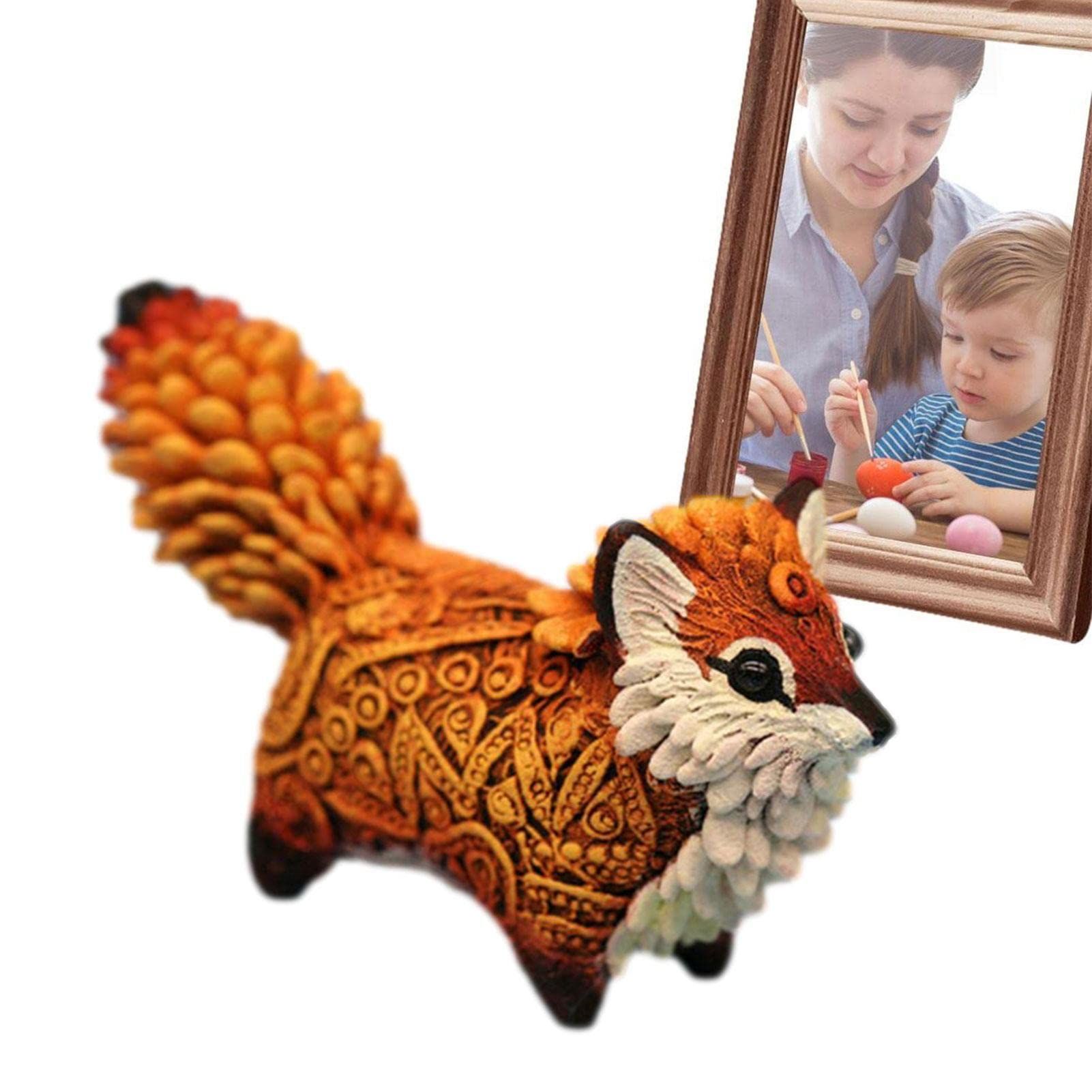 Fox Wood Art Figurine Handmade Unique Original Art Carving Work Statue Decor view 5