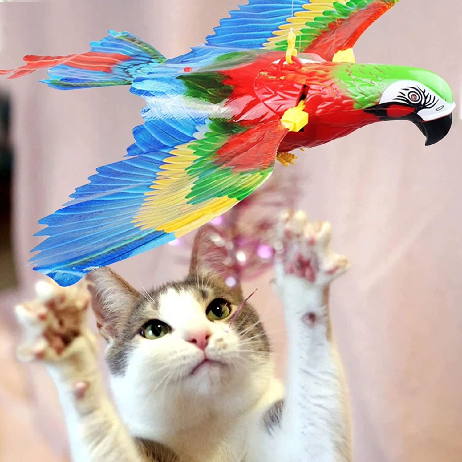 2 Pack Electronic Simulation Flying Bird Toy for Cats view 2