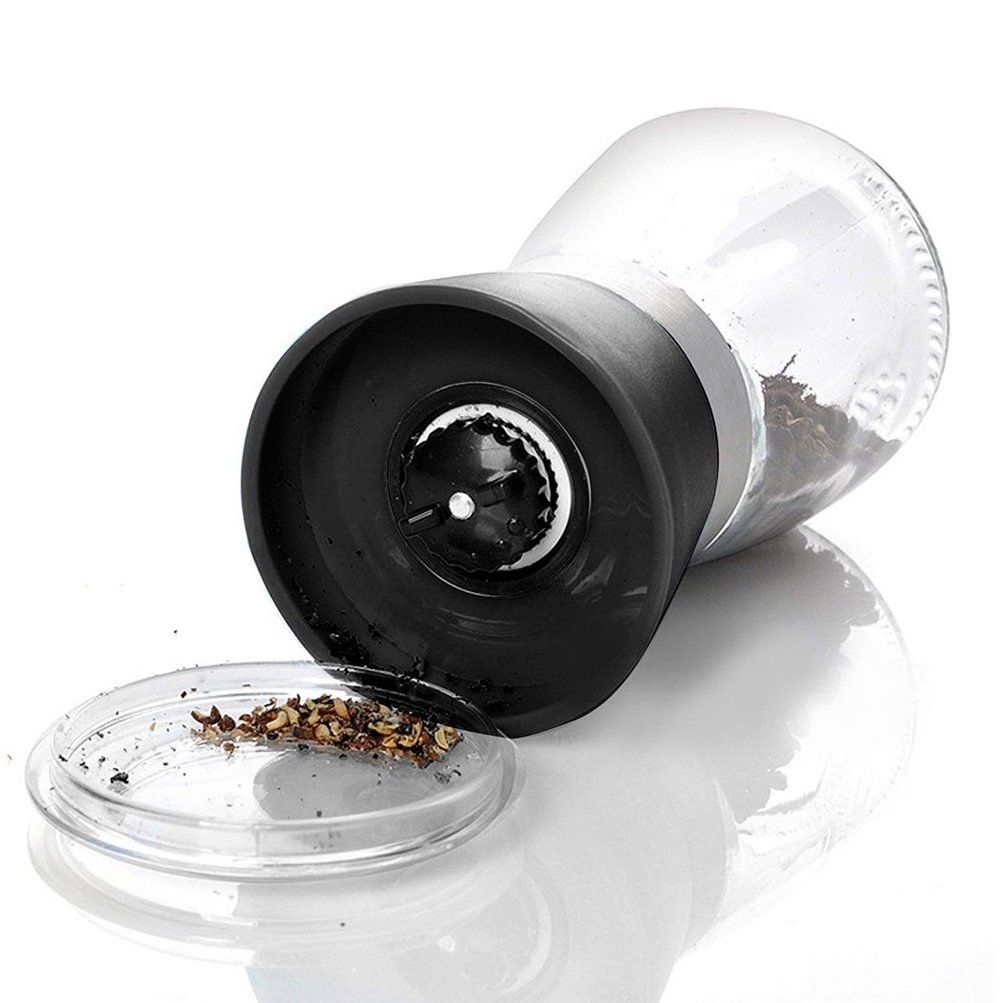 Home Kitchen Seasoning Bottle Black and White Pepper Mill Manual Pepper view 4