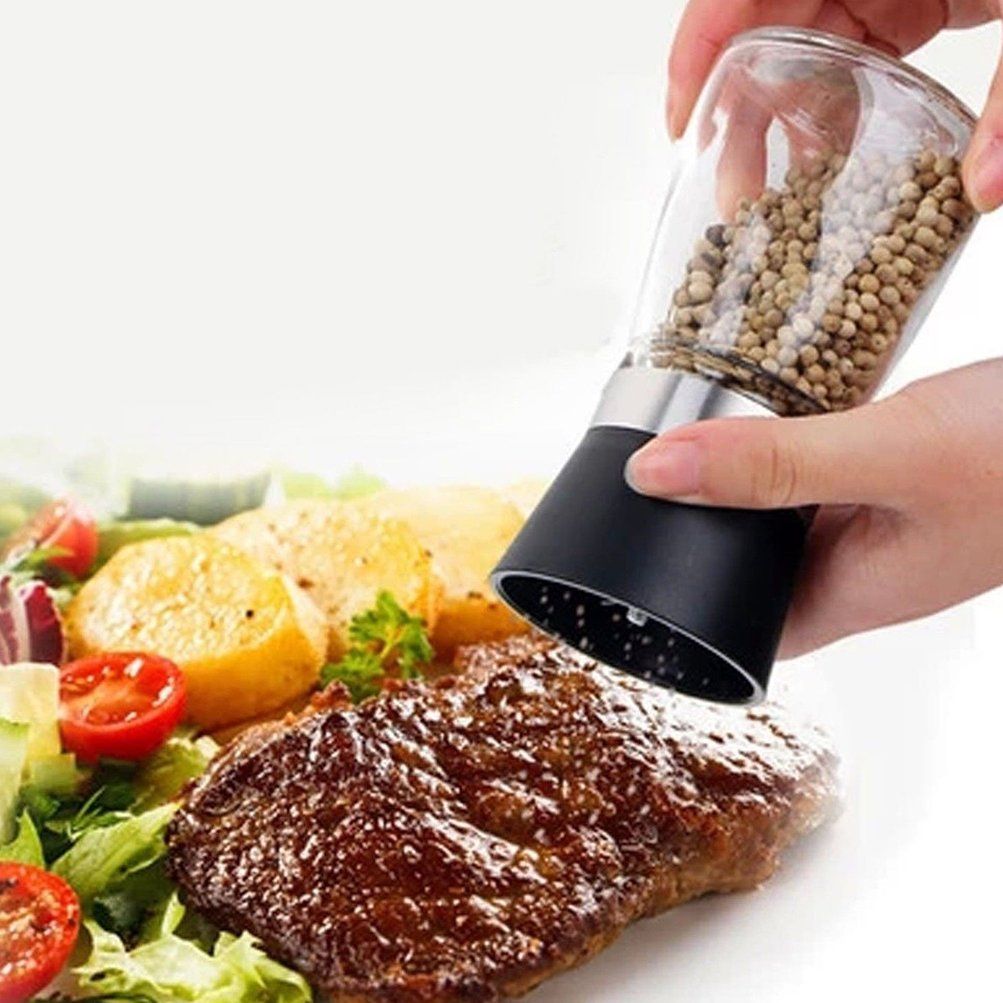 Home Kitchen Seasoning Bottle Black and White Pepper Mill Manual Pepper view 5