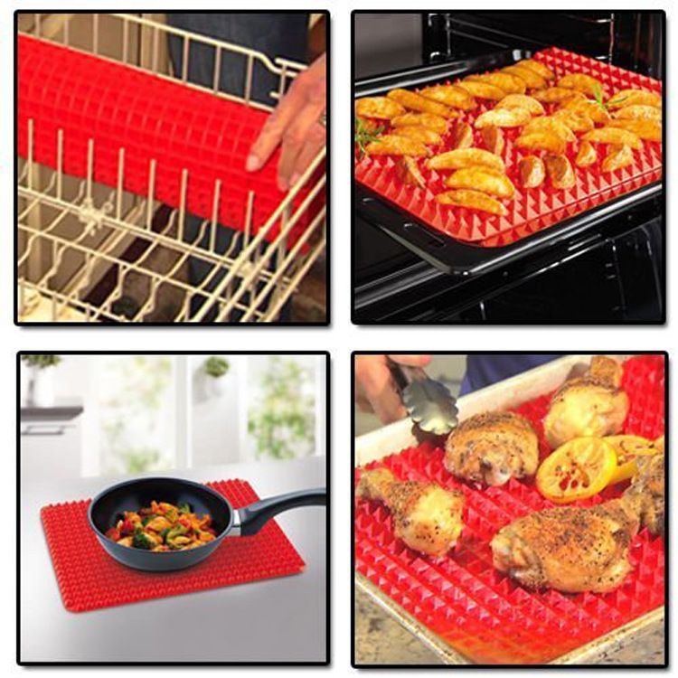 Non Stick Baking Cooking Mat Red Heat Resistant Silicone Baking Sheet Baking view 5