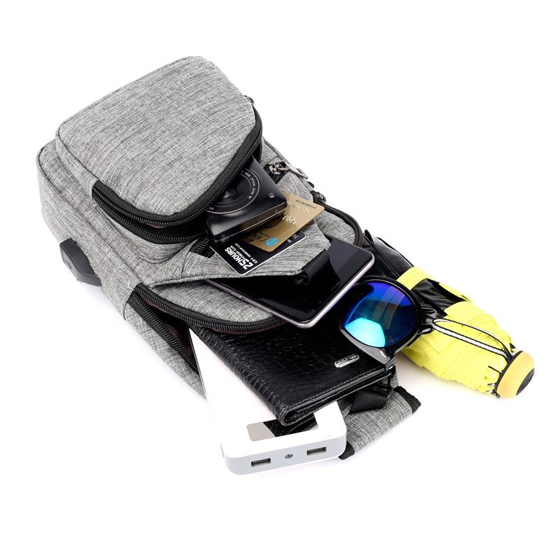 Sling Chest Shoulder Bag Mens Womens Outdoor Travel Crossbody Backpack with view 5
