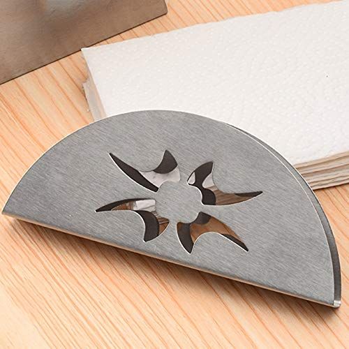 Paper Towel Holder Stainless Steel Napkin Holder Fanshaped Organizer Container view 4