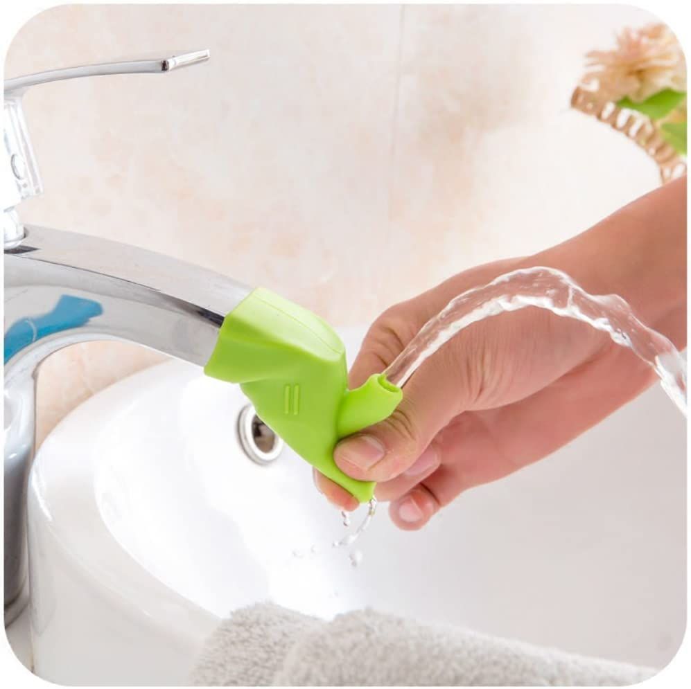 3 Pieces Assorted Color Silicone Faucet Extender Tooth Brushing Gargle Hand view 2