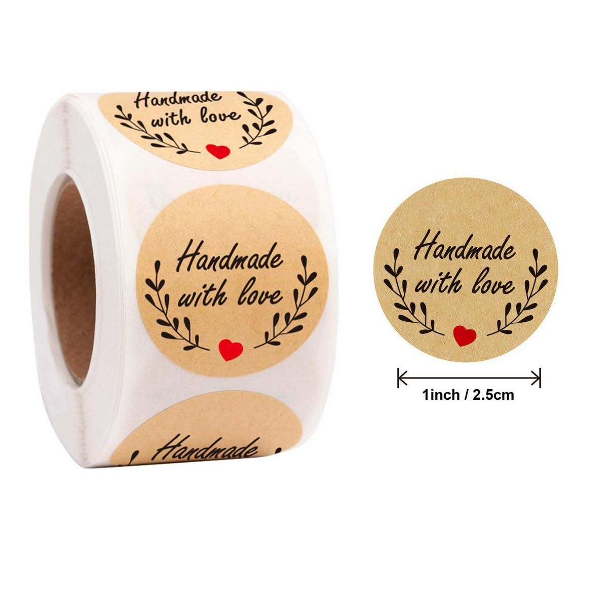 1 Inch Kraft Thank You Stickers view 4