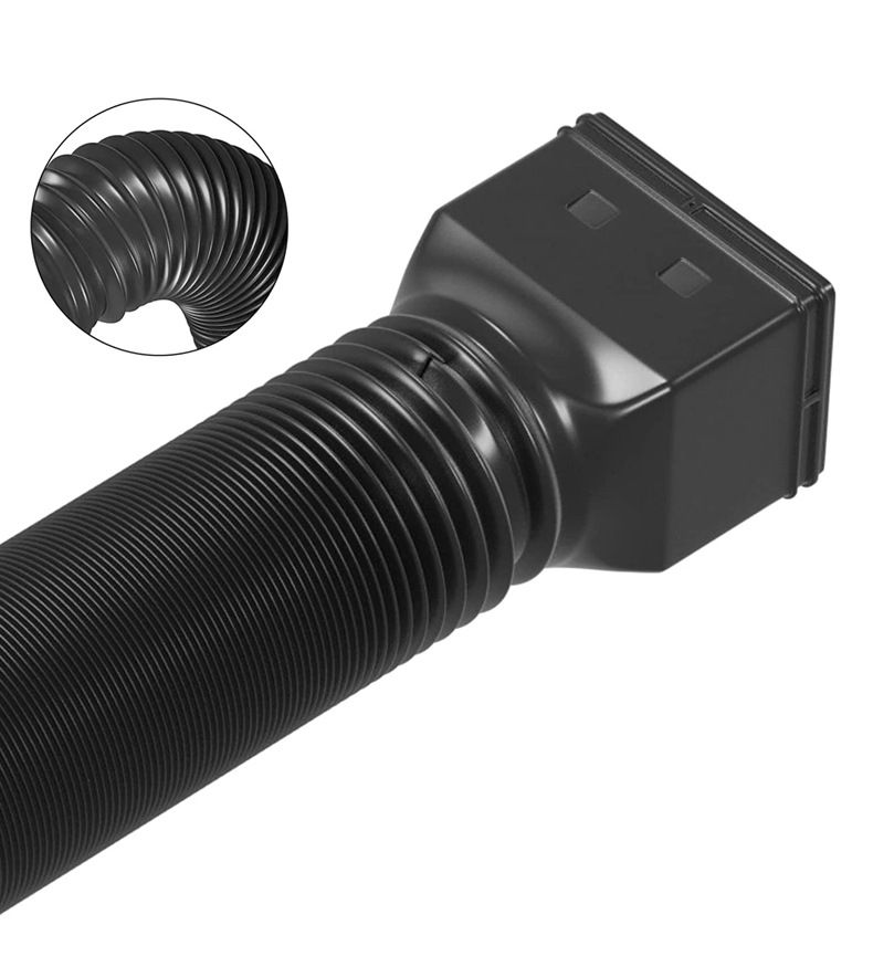 Black 1-Pack Rain Gutter Downspout Extensions Flexible view 2