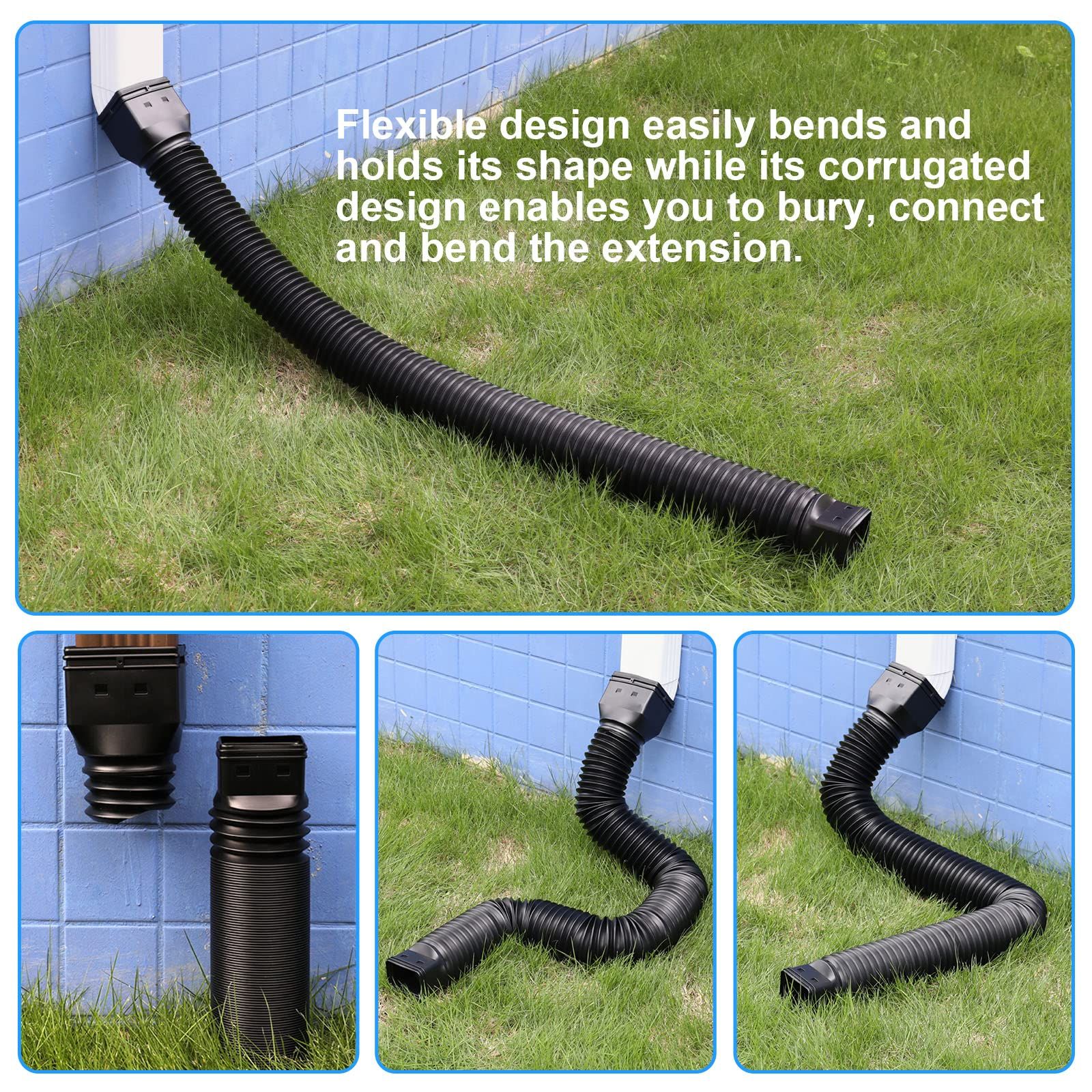 Black 1-Pack Rain Gutter Downspout Extensions Flexible view 4