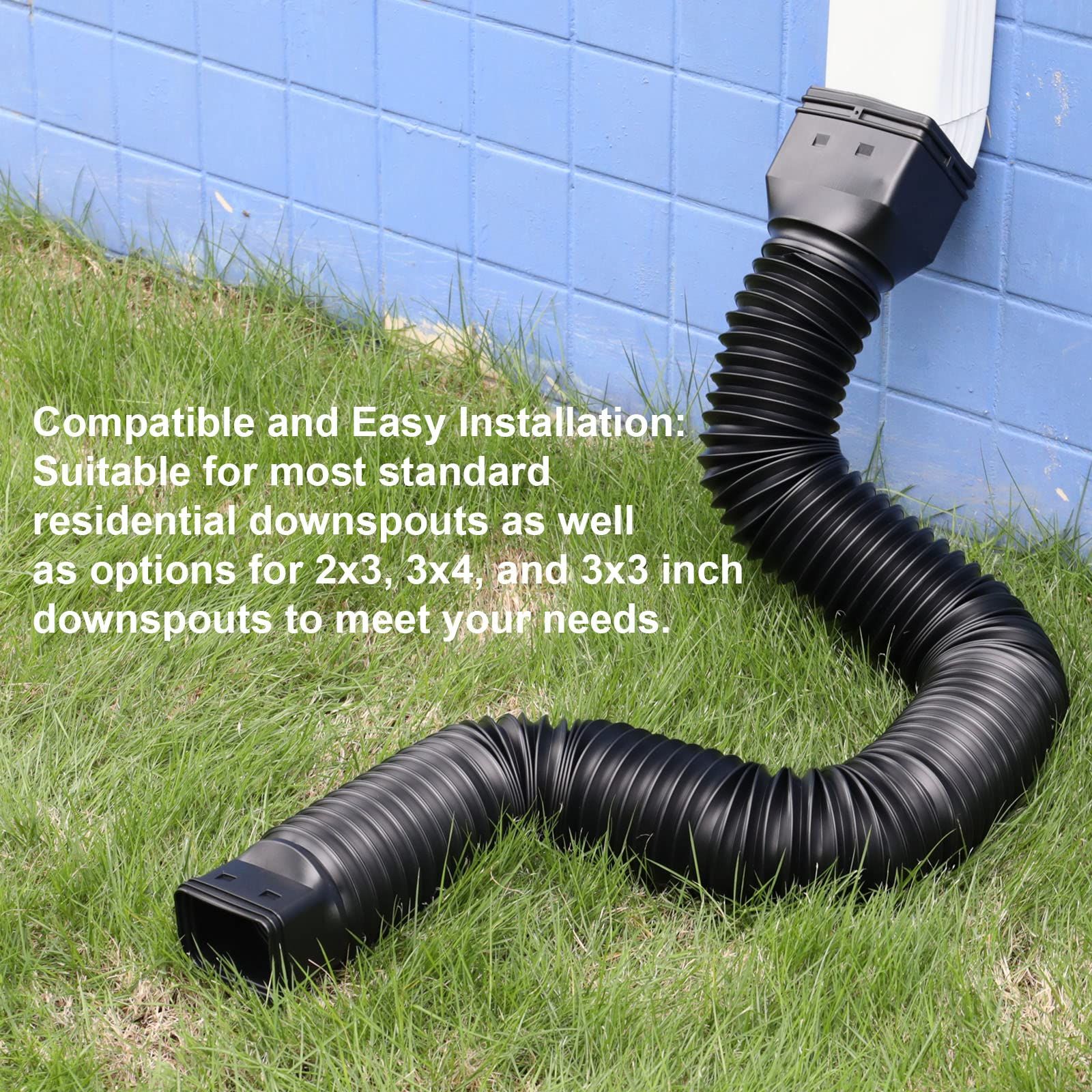Black 1-Pack Rain Gutter Downspout Extensions Flexible view 5