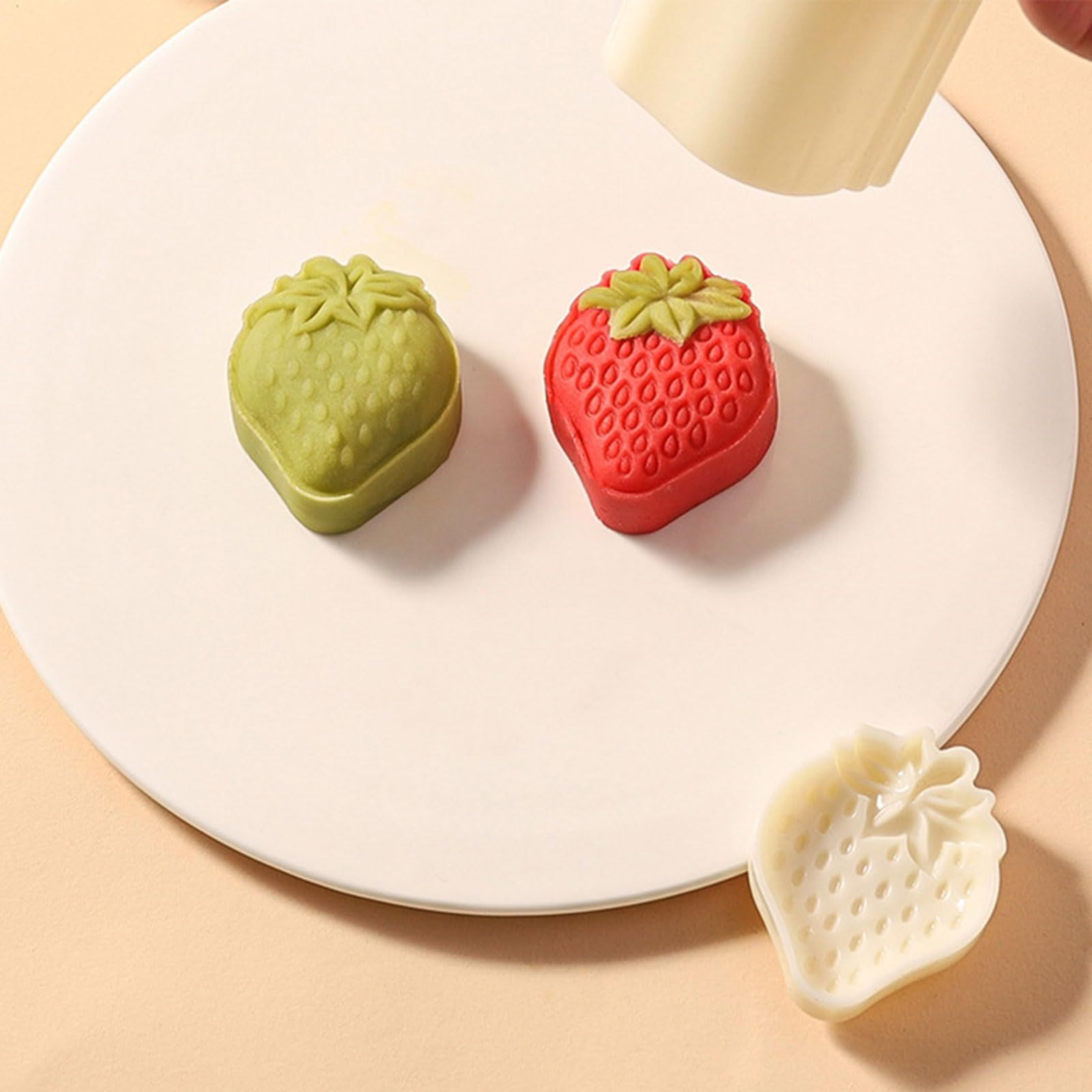 Fashion Strawberry Pattern Mooncake Mold Mooncake Baking Tools Plastic Mung view 3