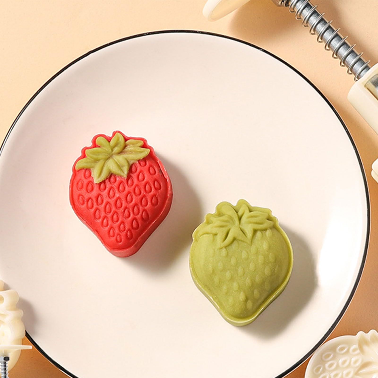 Fashion Strawberry Pattern Mooncake Mold Mooncake Baking Tools Plastic Mung view 5