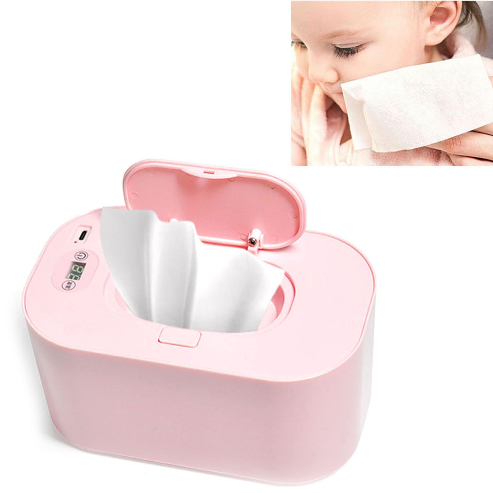 Wet Wipes Heater,Temperature Adjustable Digital Display Top Heating Lock Large view 2