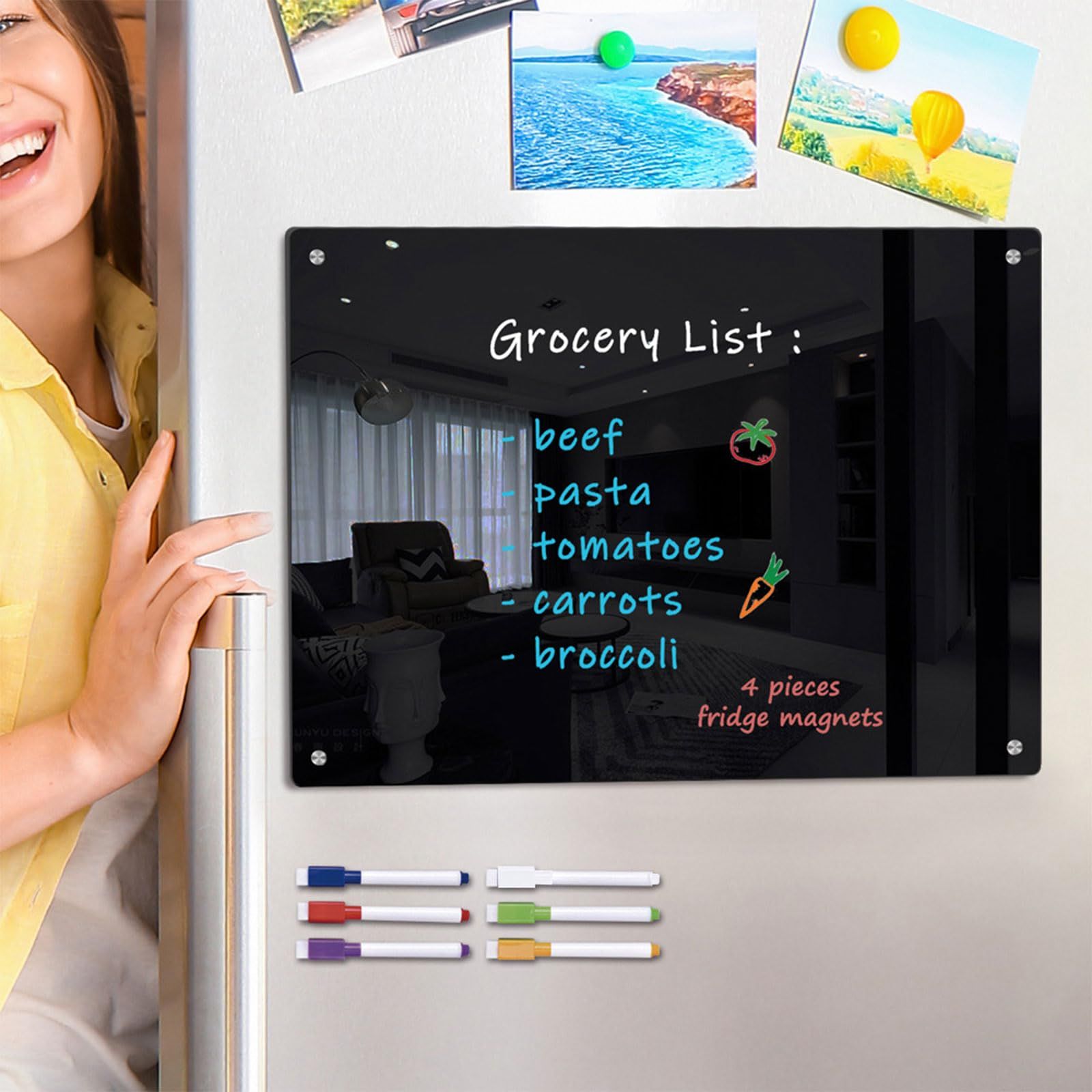 Magnetic Calendar Chalkboard Fridge Weekly Planner Calendar for Kitchen view 4