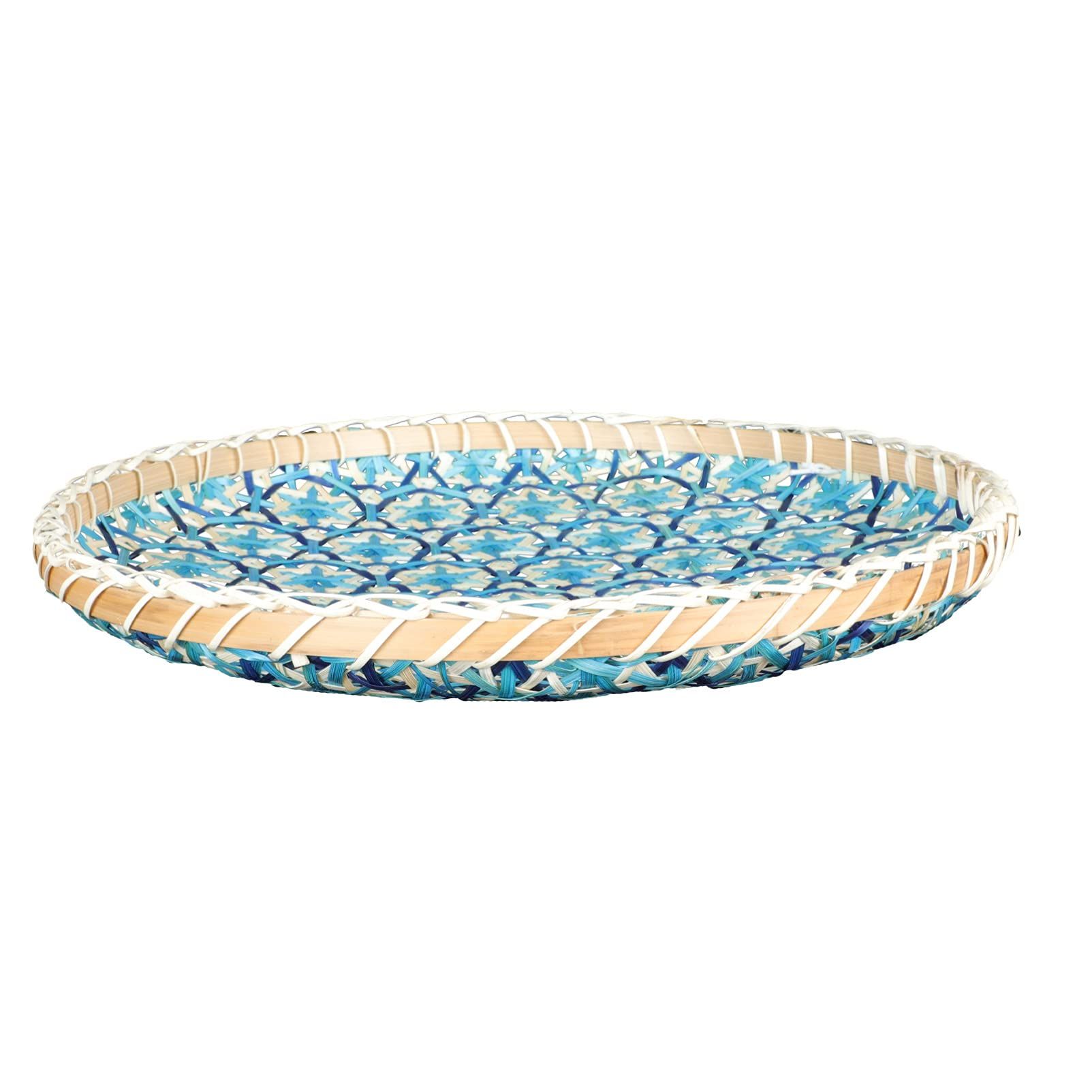 Bamboo Woven Basket Bread Basket Tray Woven Tray Wall Art Serving Tray Round