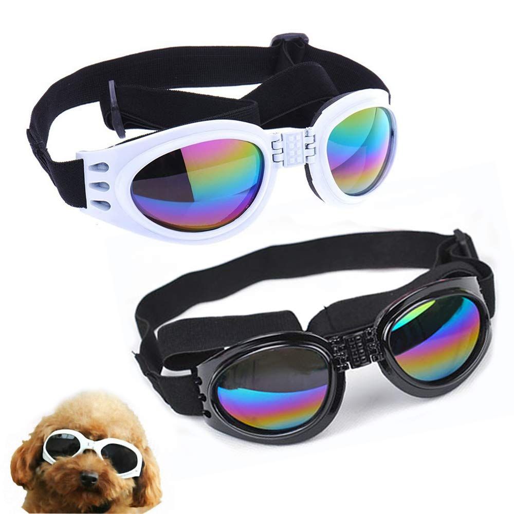 2 Pcs Dog Goggles, Adjustable Strap Dog Goggles Eye wear Protection for Travel