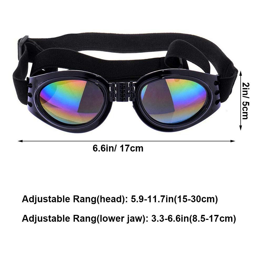 2 Pcs Dog Goggles, Adjustable Strap Dog Goggles Eye wear Protection for Travel view 5
