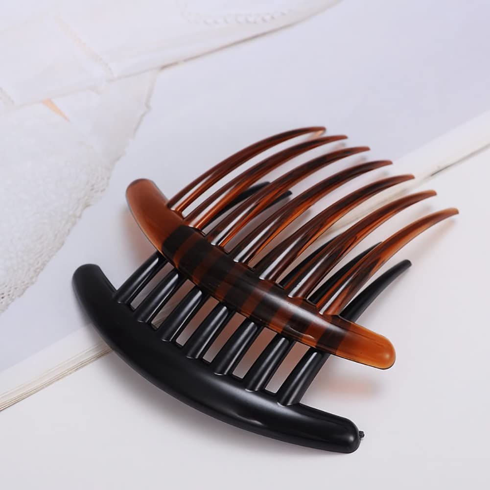 2 Pcs Plastic Hair Side Combs French Twist Comb Tortoise Side Comb Hair Clip