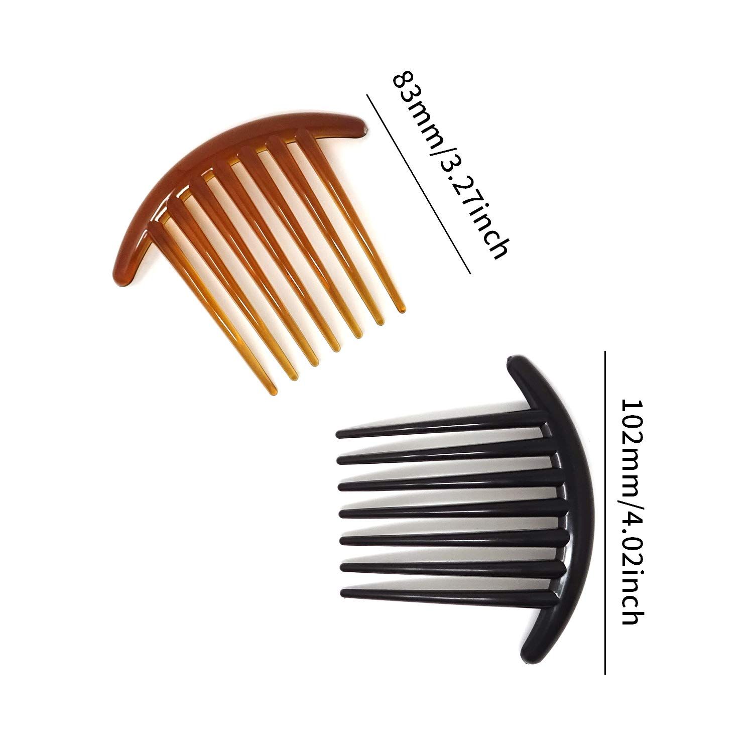 2 Pcs Plastic Hair Side Combs French Twist Comb Tortoise Side Comb Hair Clip view 5