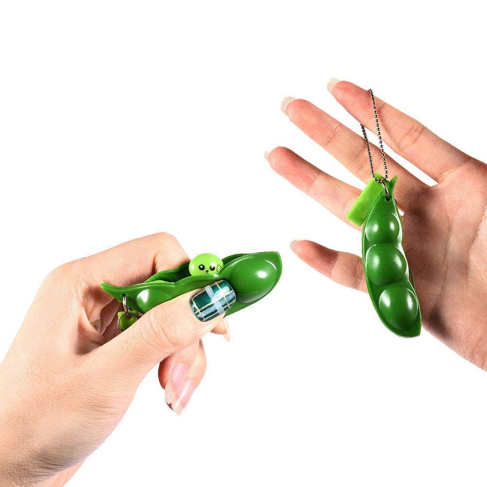 3 Pcs Toy Set, Squeeze-a-Bean Soybean Stress Relieving Playful Charms view 5