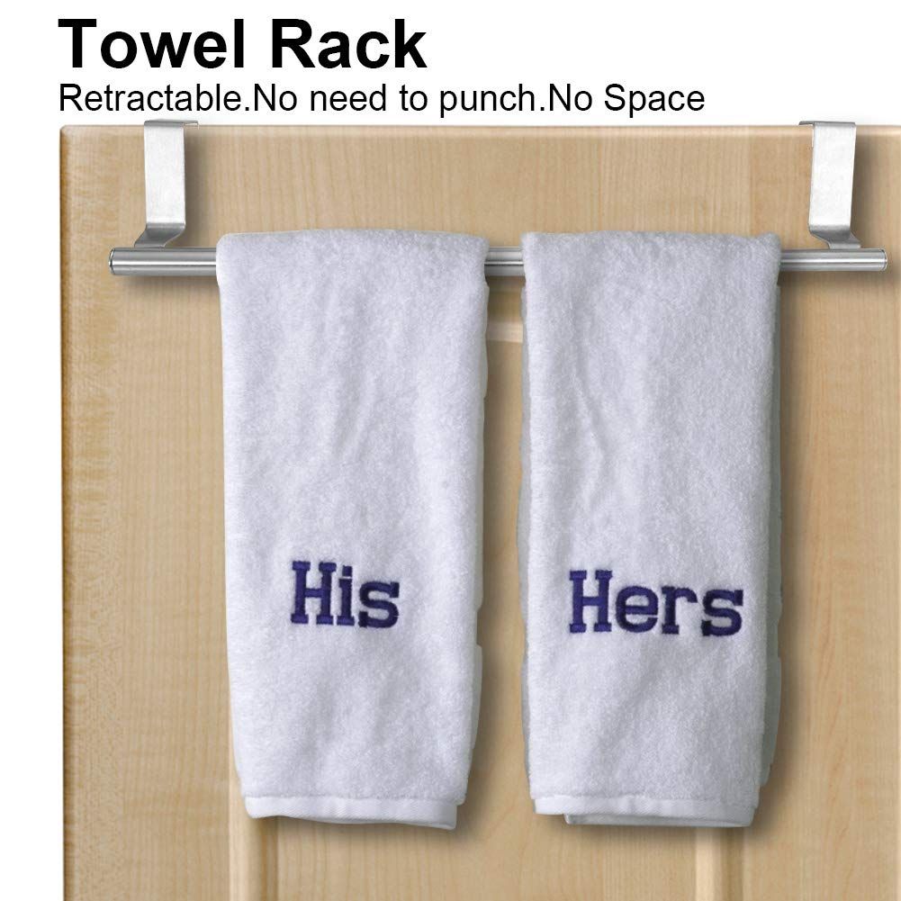 Stainless Steel Over Towel Rail Retractable Over Towel Rack Bar Bedroom Towel view 3