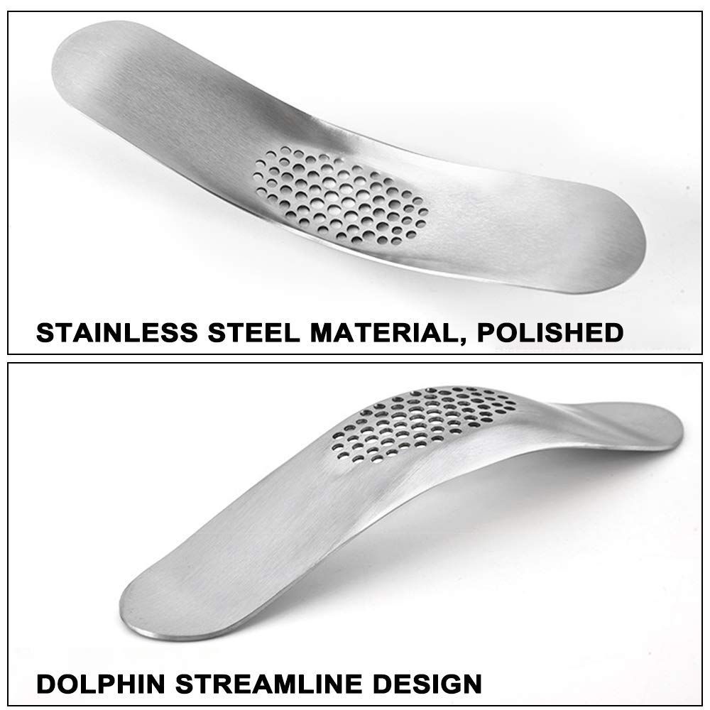 Garlic rocker, 2-in-1 shredding press made of stainless steel and silicone view 2