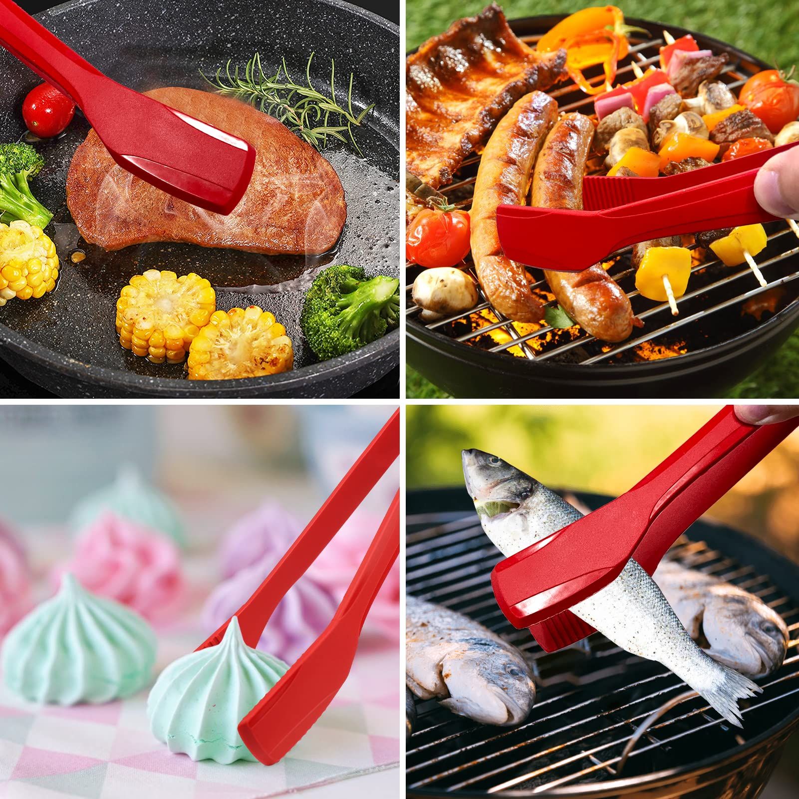 Silicone Kitchen Tongs 11 Inch Premium Stainless Steel Salad Tongs view 5