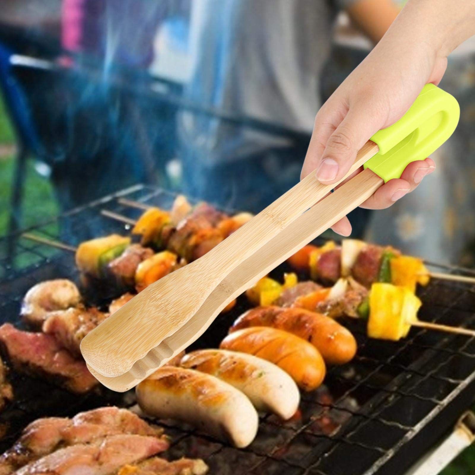 Reusable Kitchen Tongs,Barbecue Tongs, BBQ Clip Heat Resistant Wooden With view 4