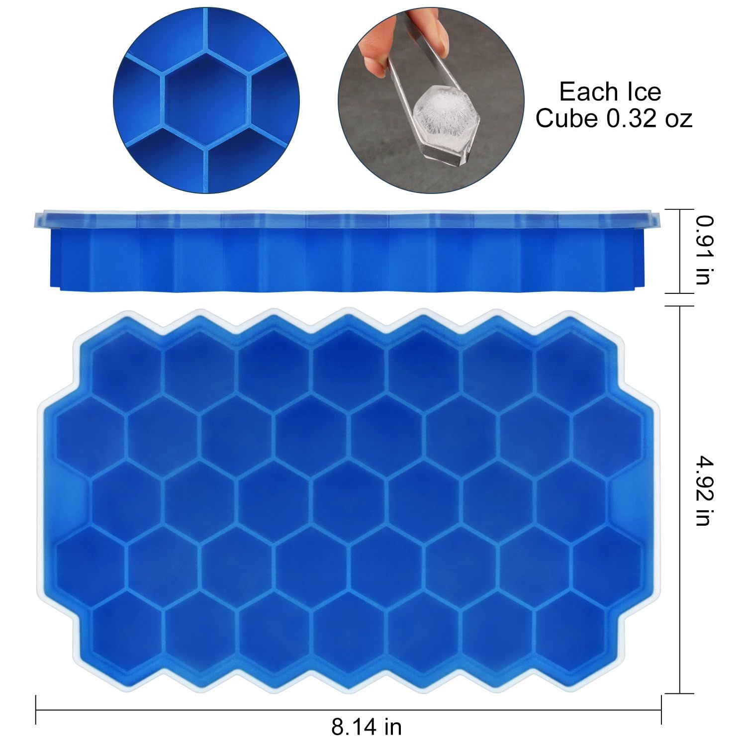 Ice Cube Trays for Freezer with Lid- Grid Silicone for Small Ice Cube Molds view 2