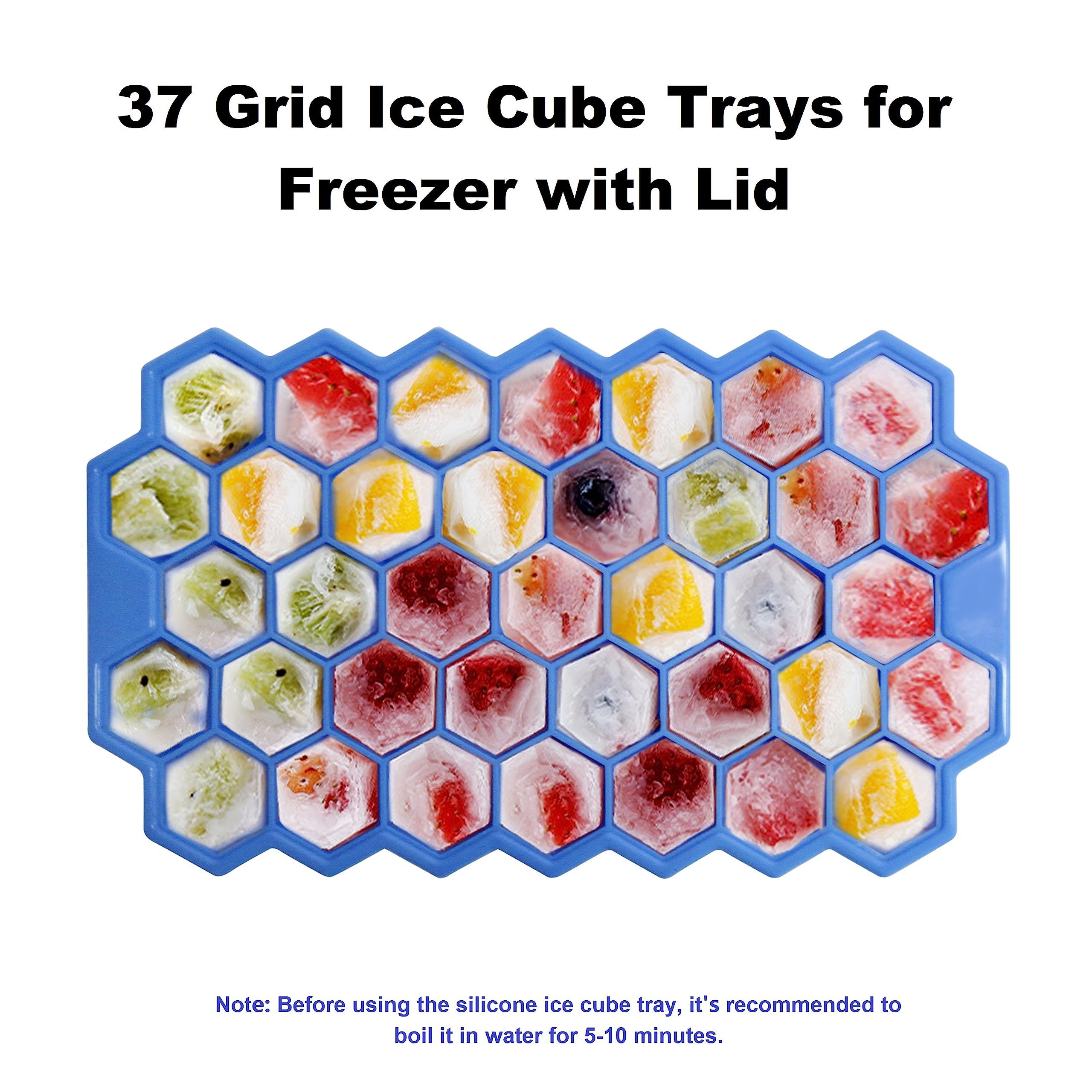 Ice Cube Trays for Freezer with Lid- Grid Silicone for Small Ice Cube Molds view 3