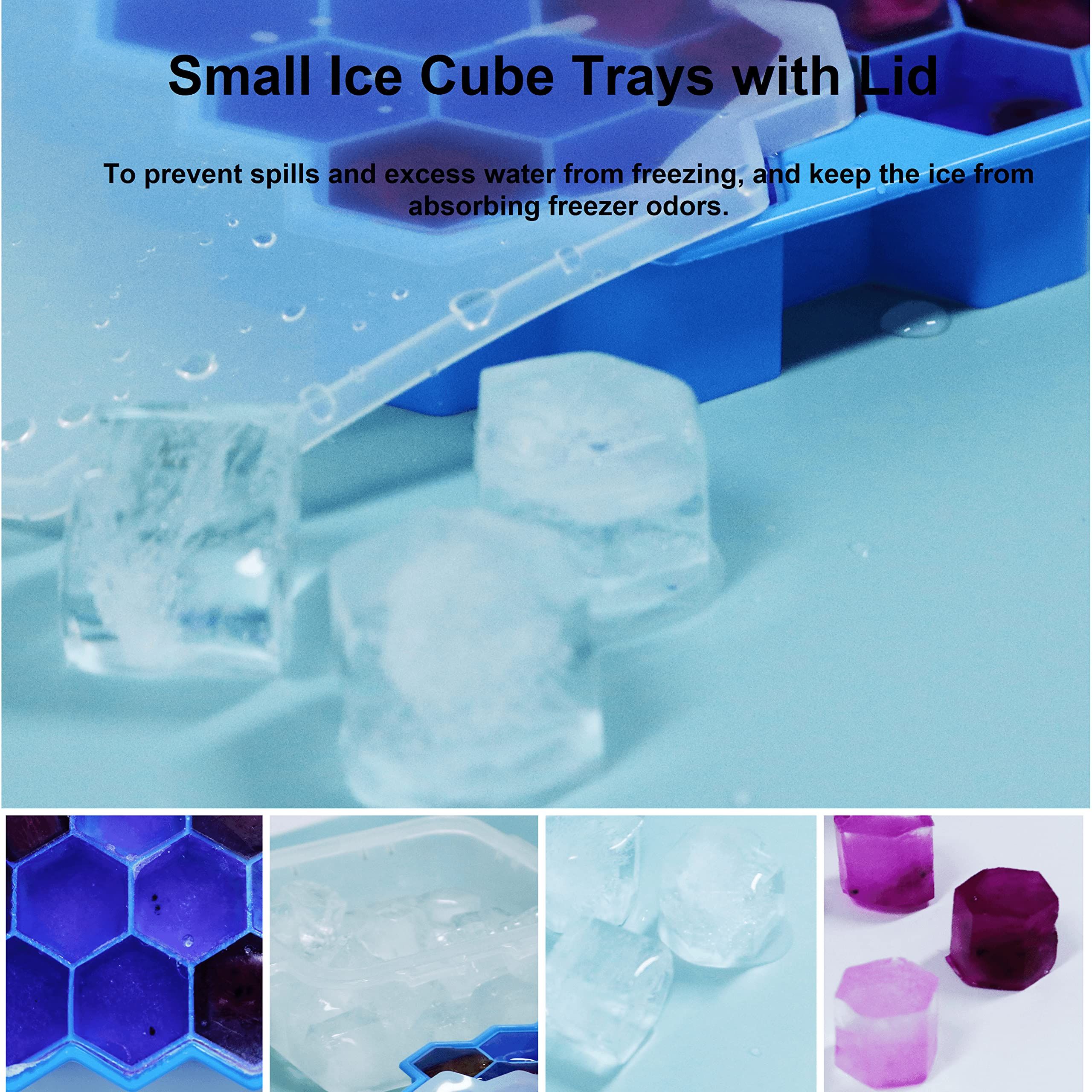 Ice Cube Trays for Freezer with Lid- Grid Silicone for Small Ice Cube Molds view 5