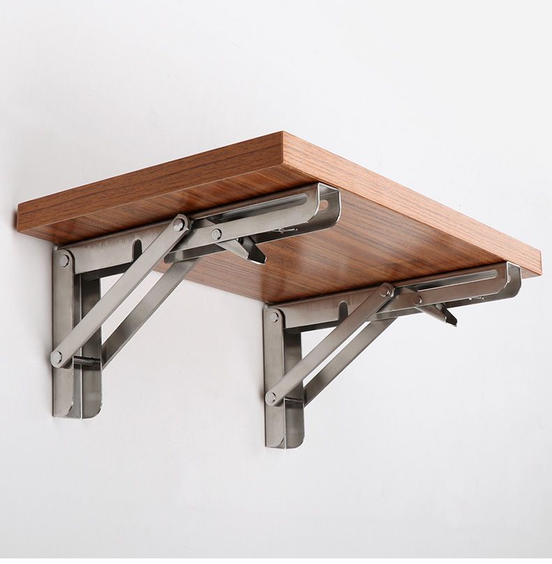 Folding Shelf Brackets - Heavy Duty Stainless Steel Collapsible Shelf Bracket view 4