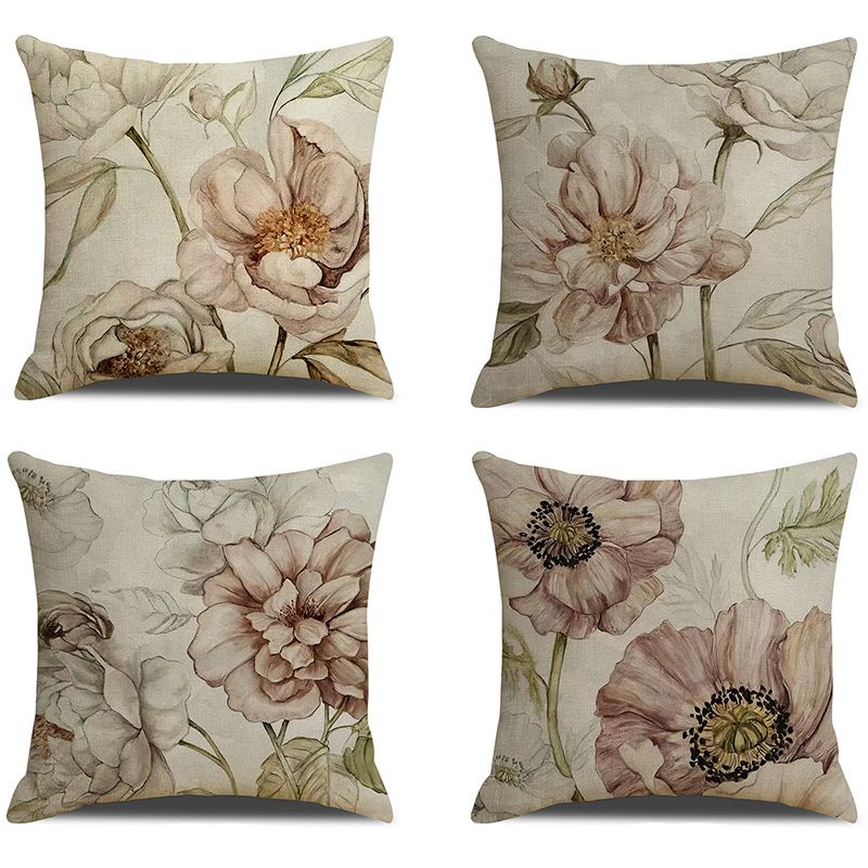 Set of 4 Waterproof Throw Pillow Covers 18x18 Inches