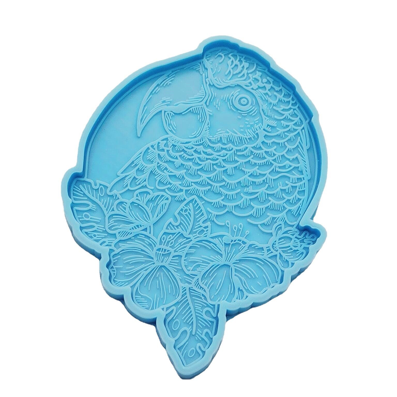 2pcs Keychain Resin Silicone Molds with for Key Chain Lovely Parrot Shape Mold view 3