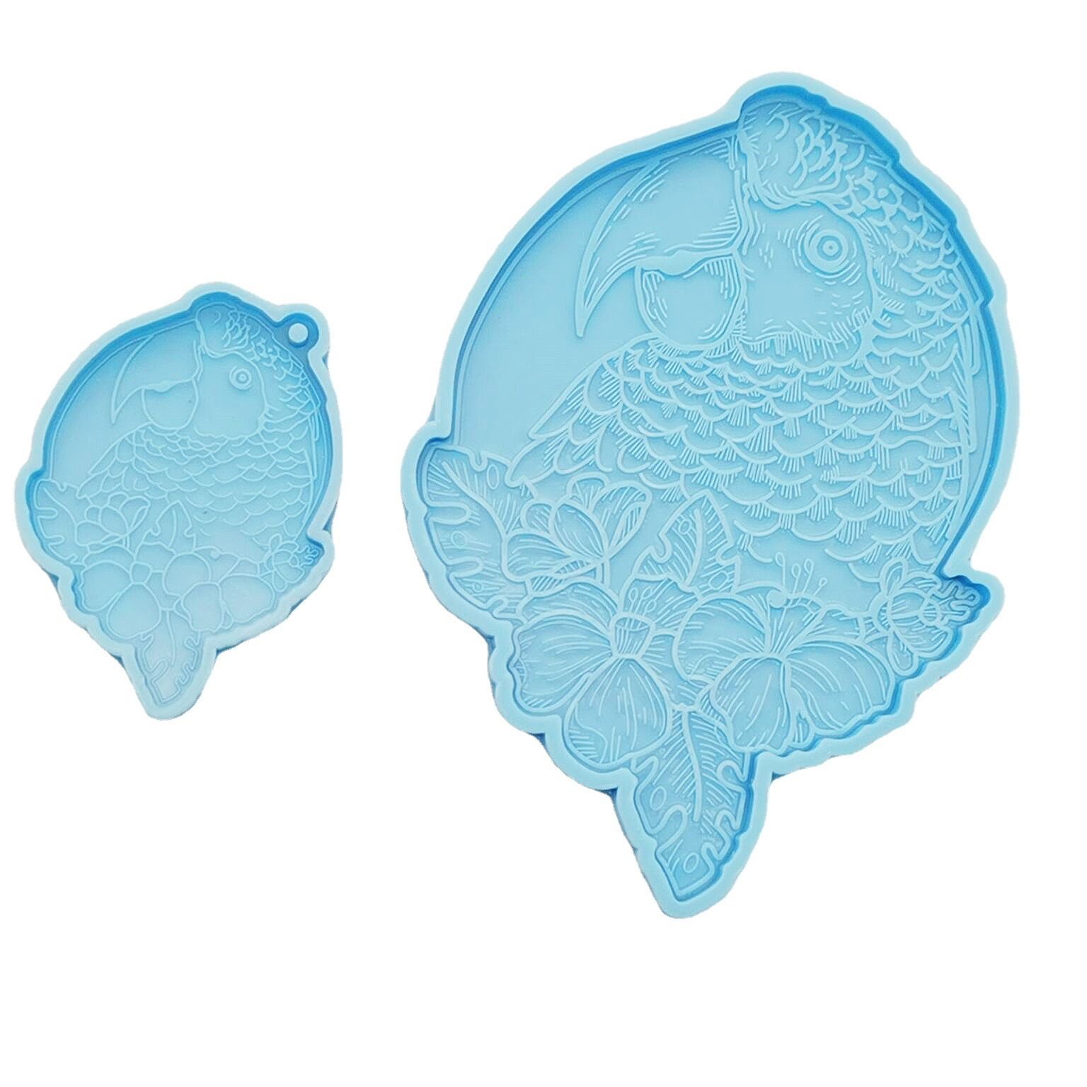 2pcs Keychain Resin Silicone Molds with for Key Chain Lovely Parrot Shape Mold view 5