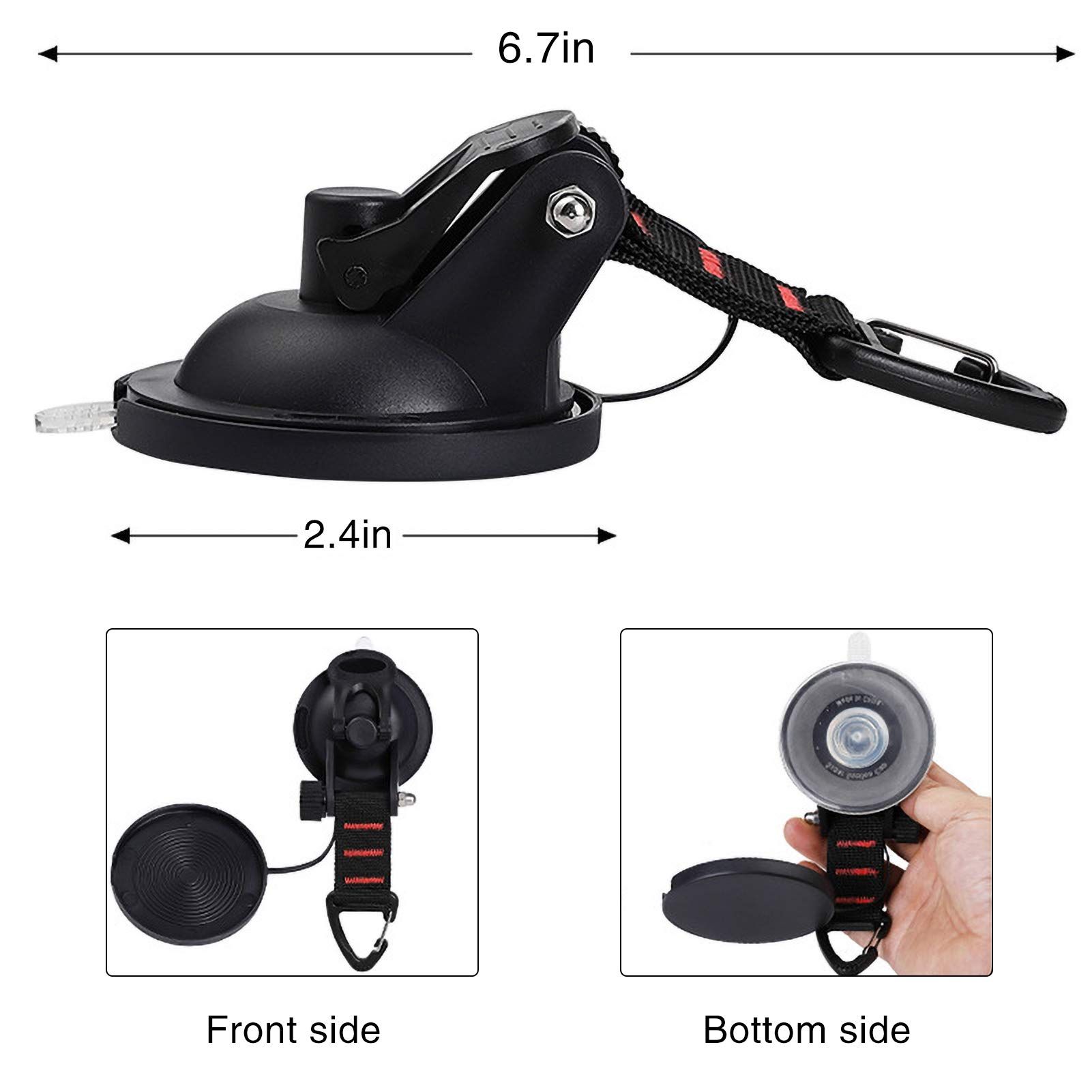 Suction Cup Hooks Heavy Duty 4 Pieces Car Camping Essentials Upgraded Tie Down view 2