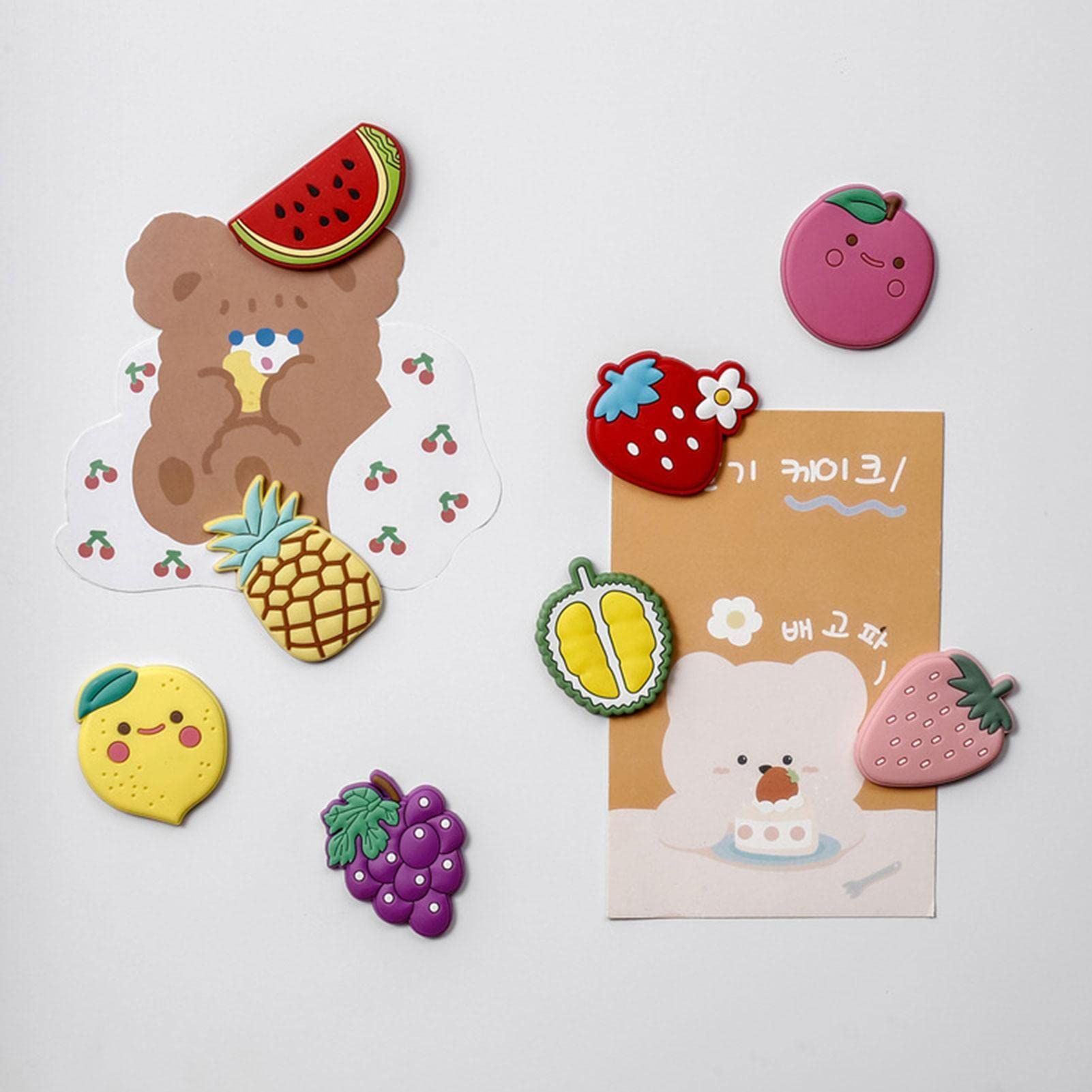 Strong Fridge Magnets, Magnetic Refrigerator Sticker Cartoon Fruit - 3D view 4