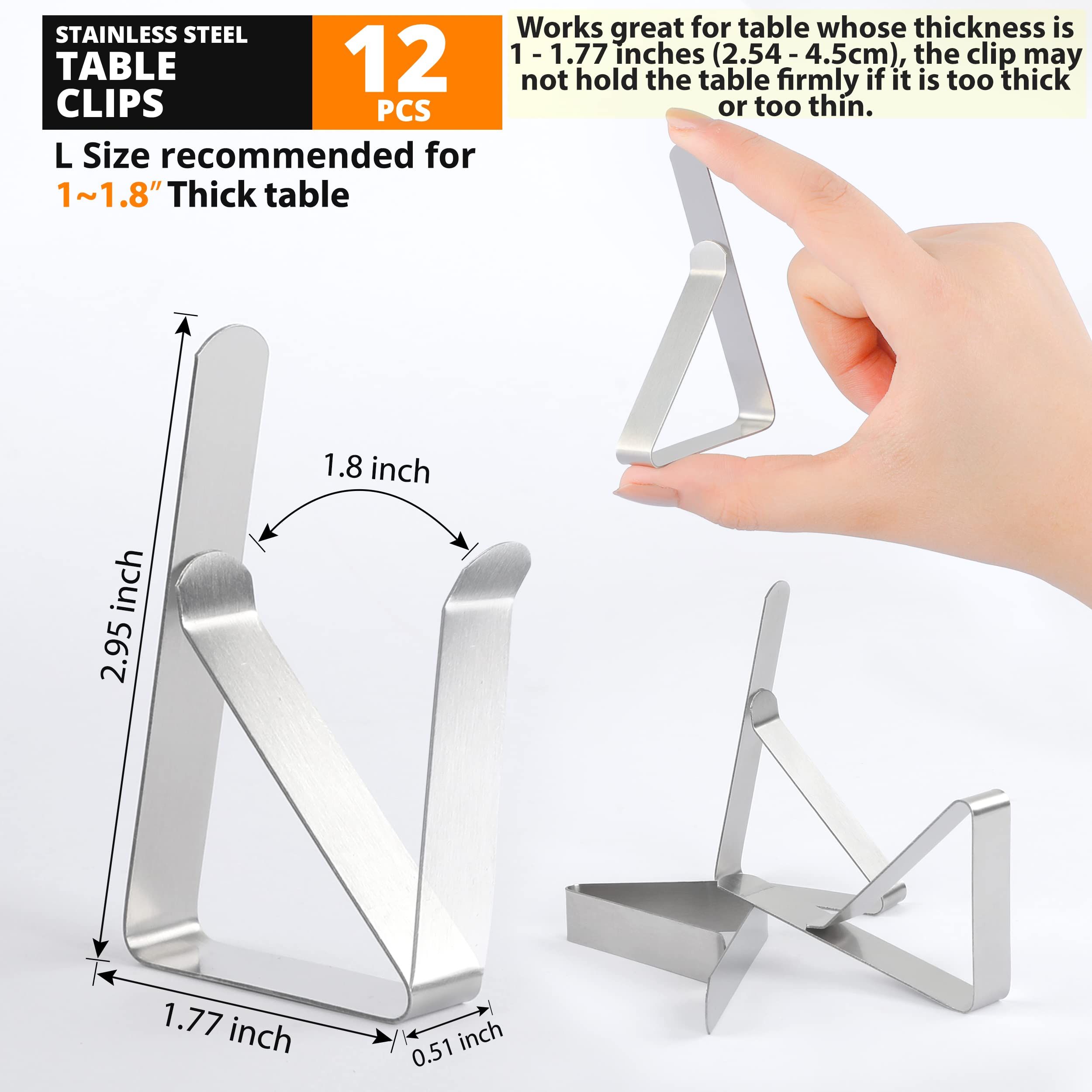 Tablecloth Clips - 12 Pack Stainless Steel view 2
