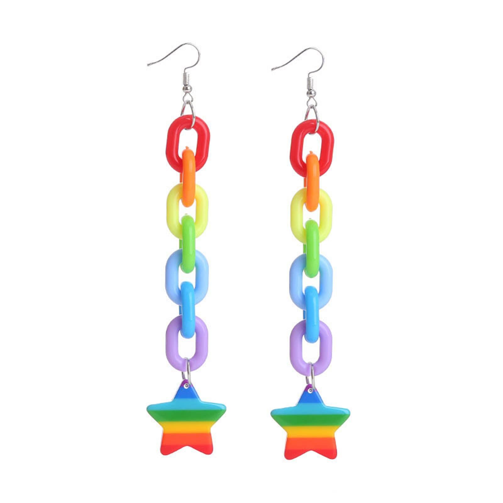 Cute Clouds Lightning Bolt Earrings for Women Creative Acrylic Transparent