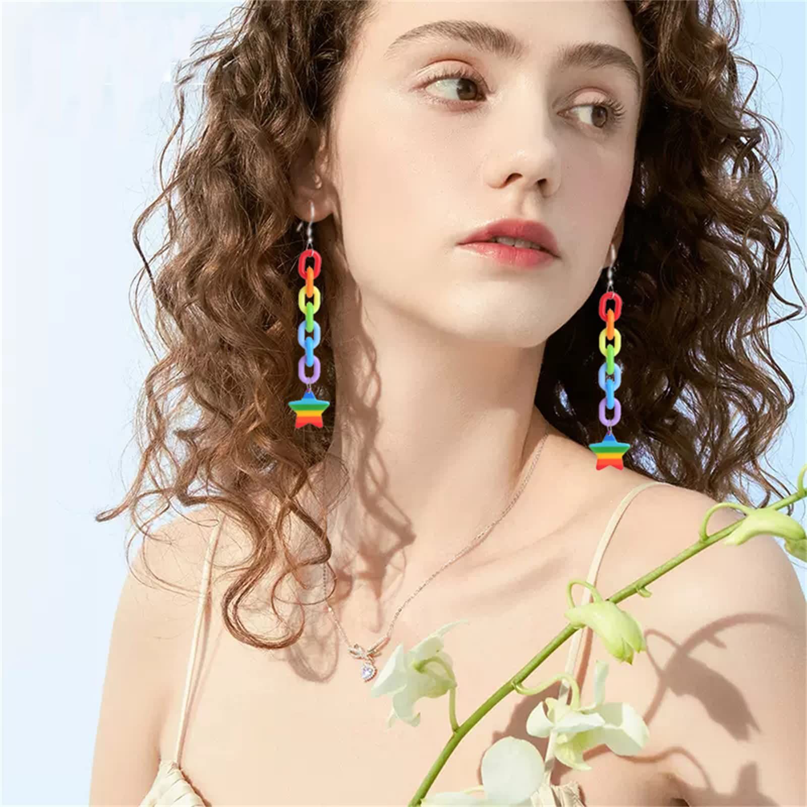 Cute Clouds Lightning Bolt Earrings for Women Creative Acrylic Transparent view 2