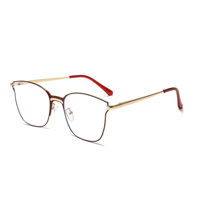 Eye Glasses Frame Blue Light Blocking Metal Computer Eyeglasses for Lady Pink view 3
