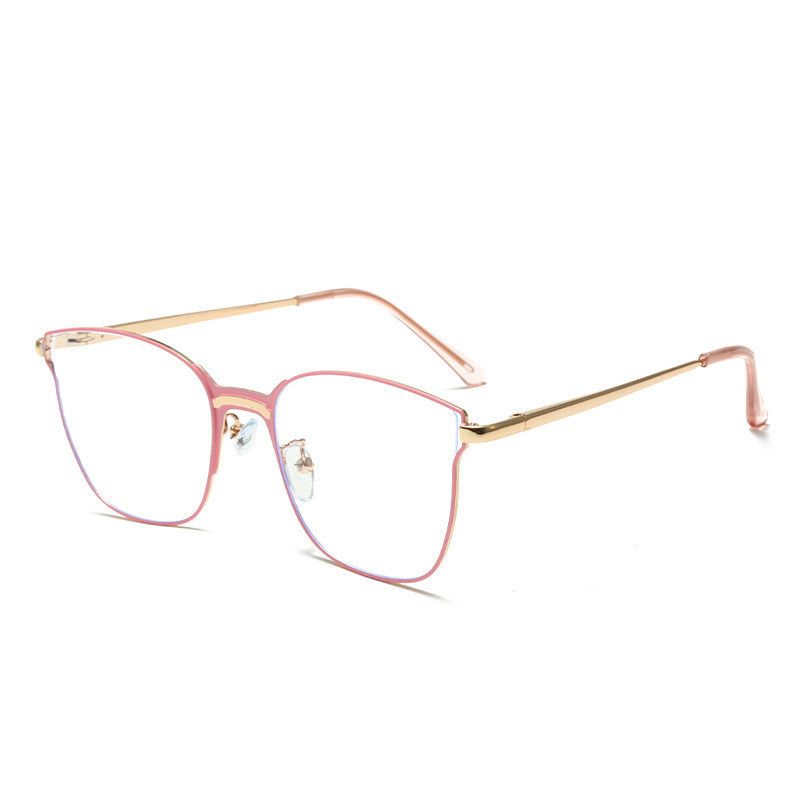 Eye Glasses Frame Blue Light Blocking Metal Computer Eyeglasses for Lady Pink view 4