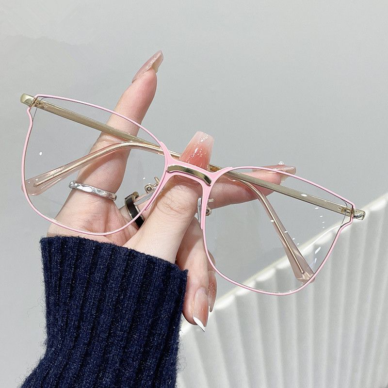 Eye Glasses Frame Blue Light Blocking Metal Computer Eyeglasses for Lady Pink view 5