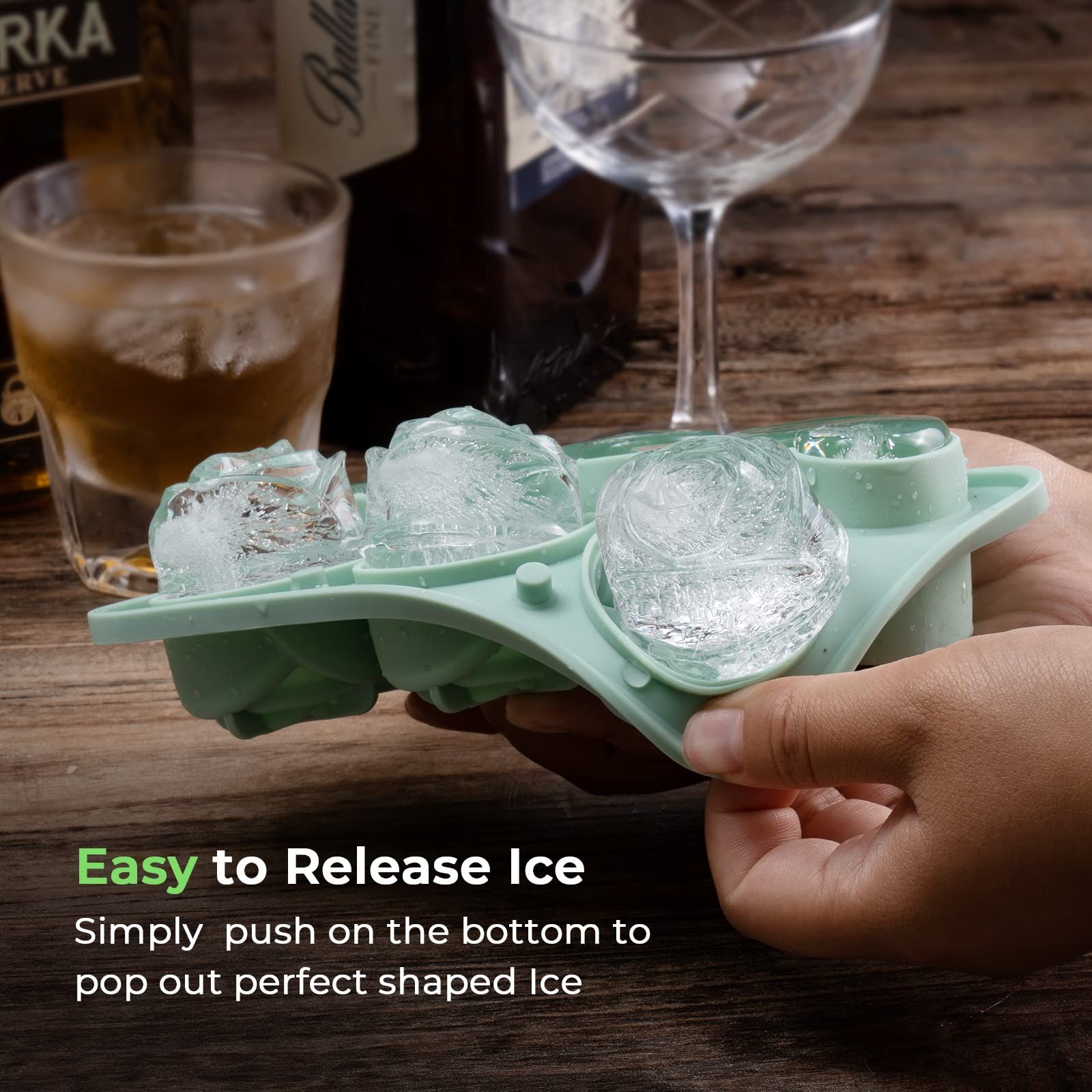 3 Rose & 3 Heart Shaped Ice Cube Tray view 4