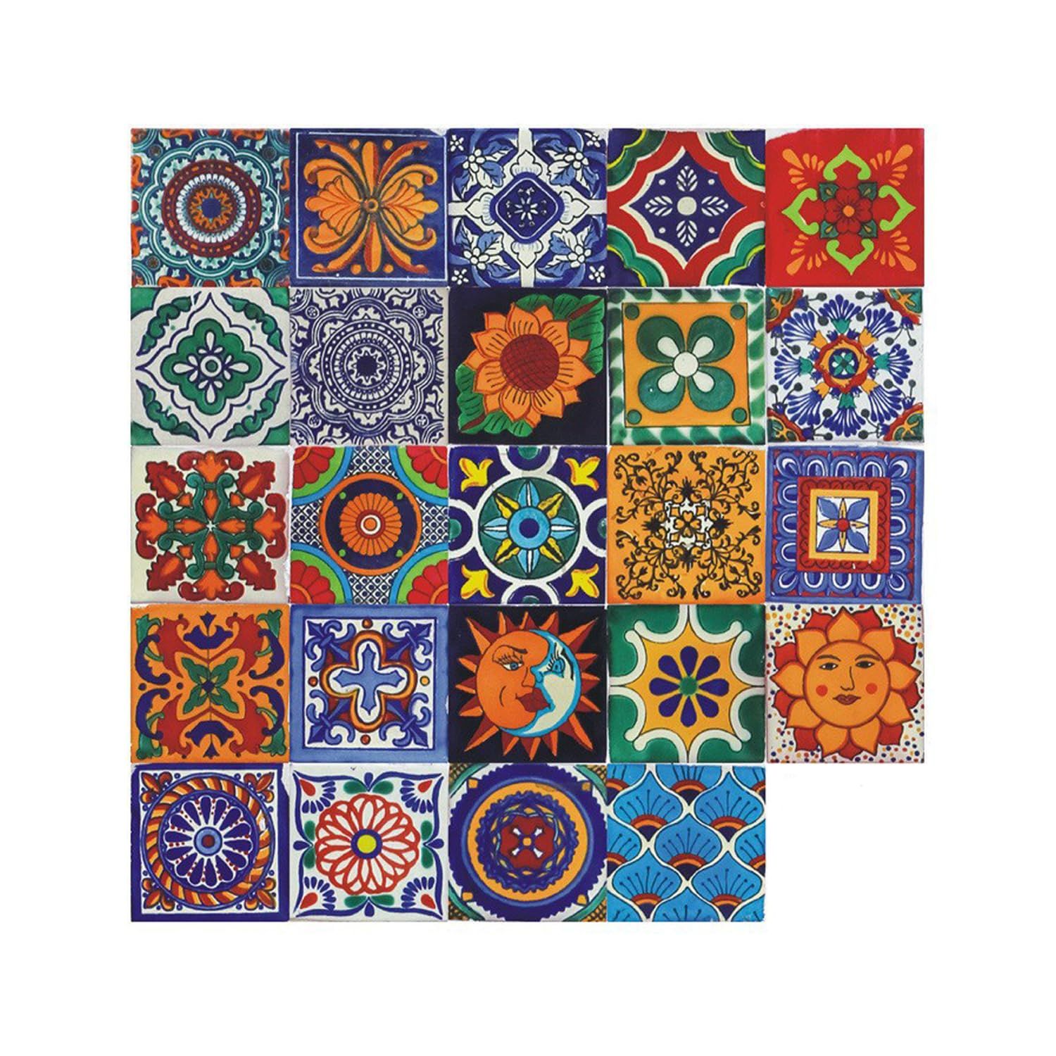 24Pcs Tile Stickers 4x4 Inch Bohemian Style Tile Stickers