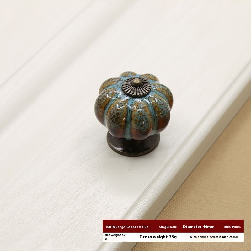 Cabinet Knobs Glazed Ceramic Knobs with Pumpkin Shape for Decor Door Pull view 3