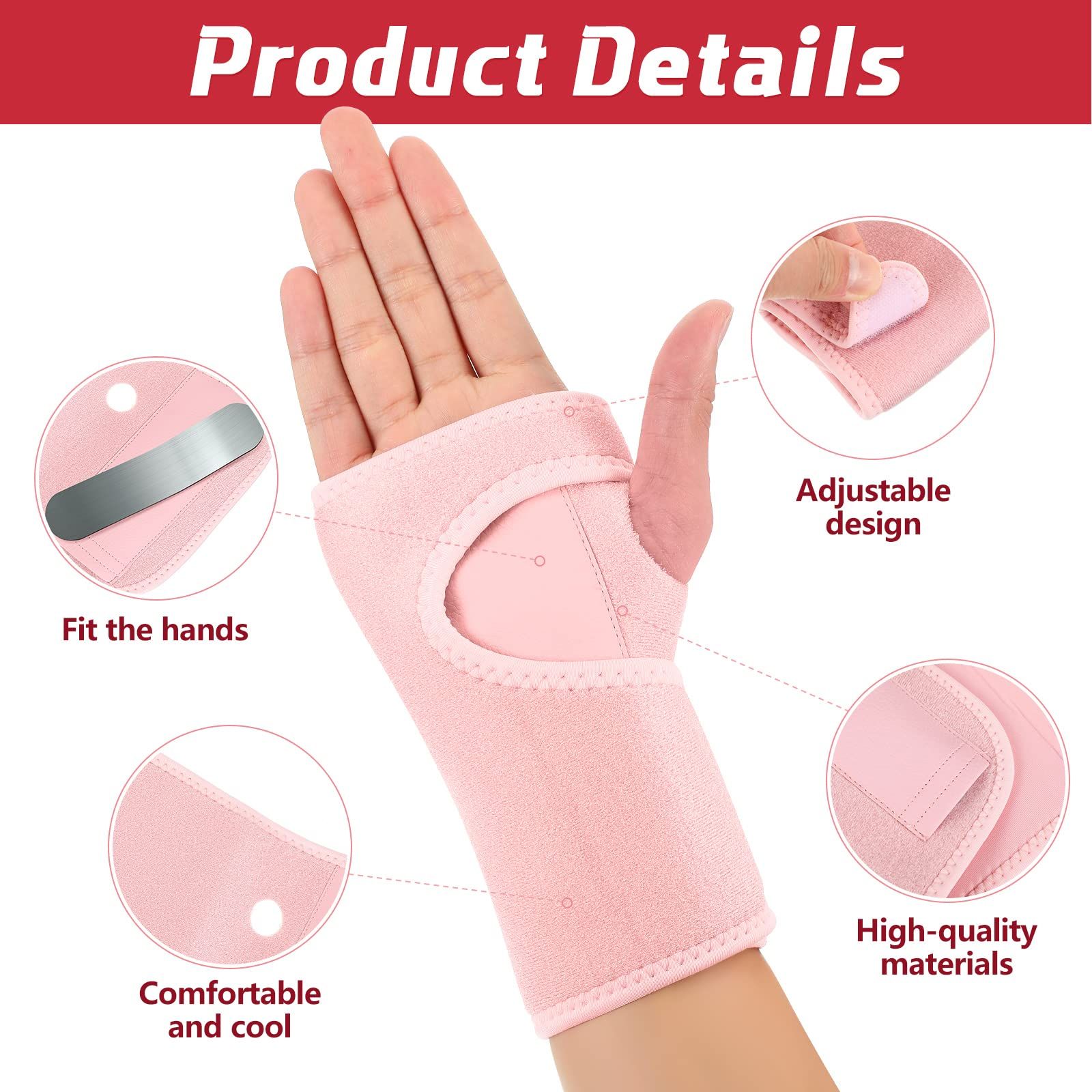 2 Pieces Carpal Tunnel Wrist Braces for Night Wrist Sleep Support Brace Wrist view 2