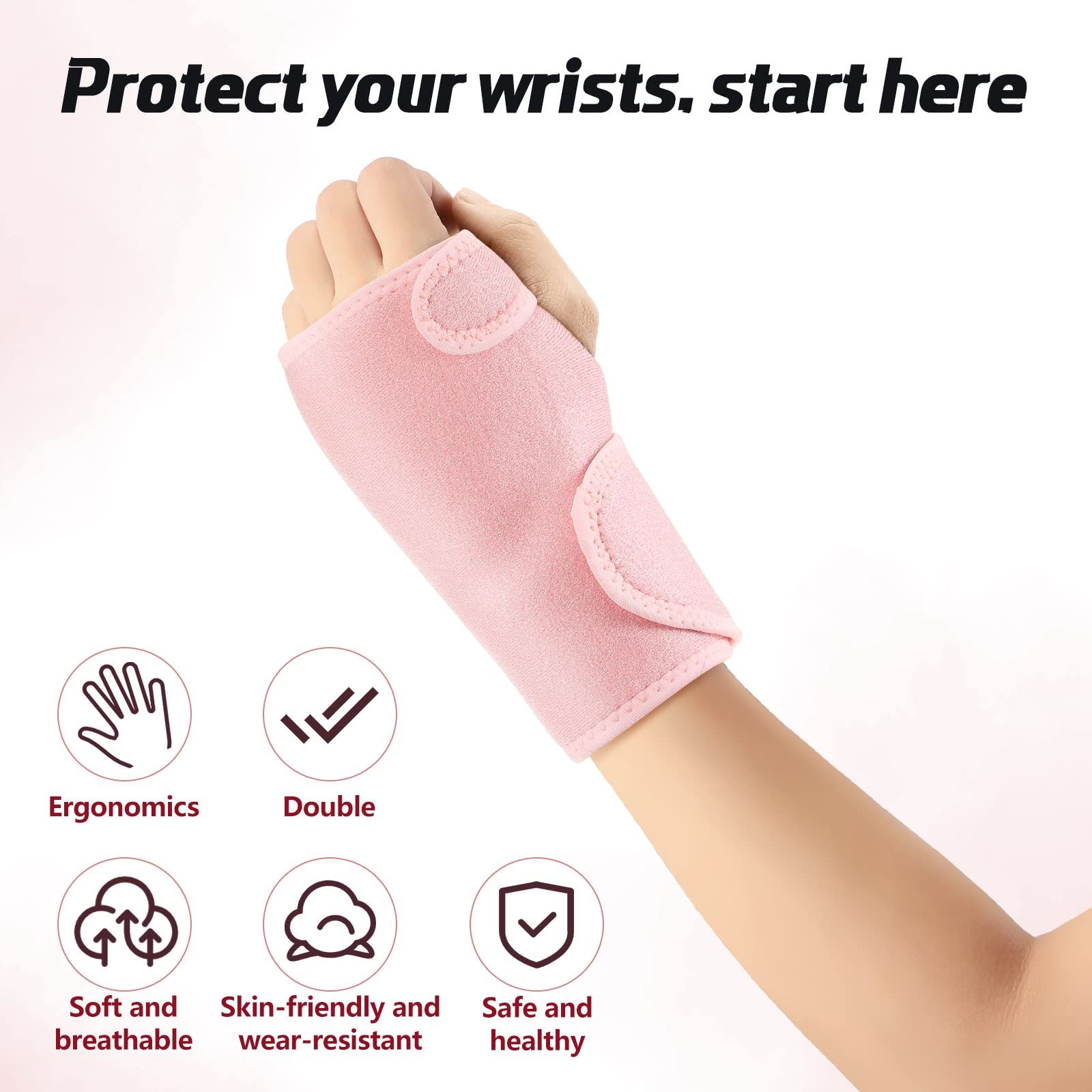 2 Pieces Carpal Tunnel Wrist Braces for Night Wrist Sleep Support Brace Wrist view 3