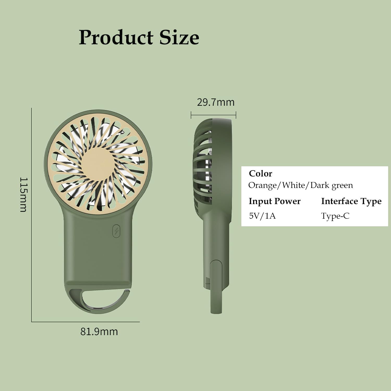 Mini Portable Fan Powerful Handheld Fan Rechargeable view 4