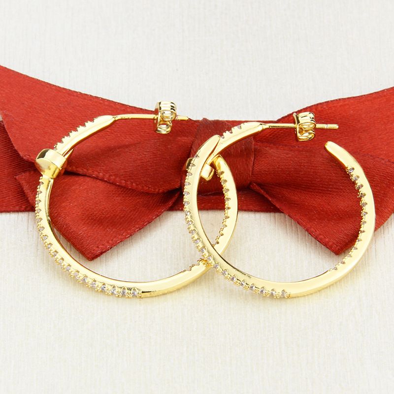 2 Pairs Gold Silver Large Rhinestone Hoop Earrings Set Big Sparkly Round Hoops view 4