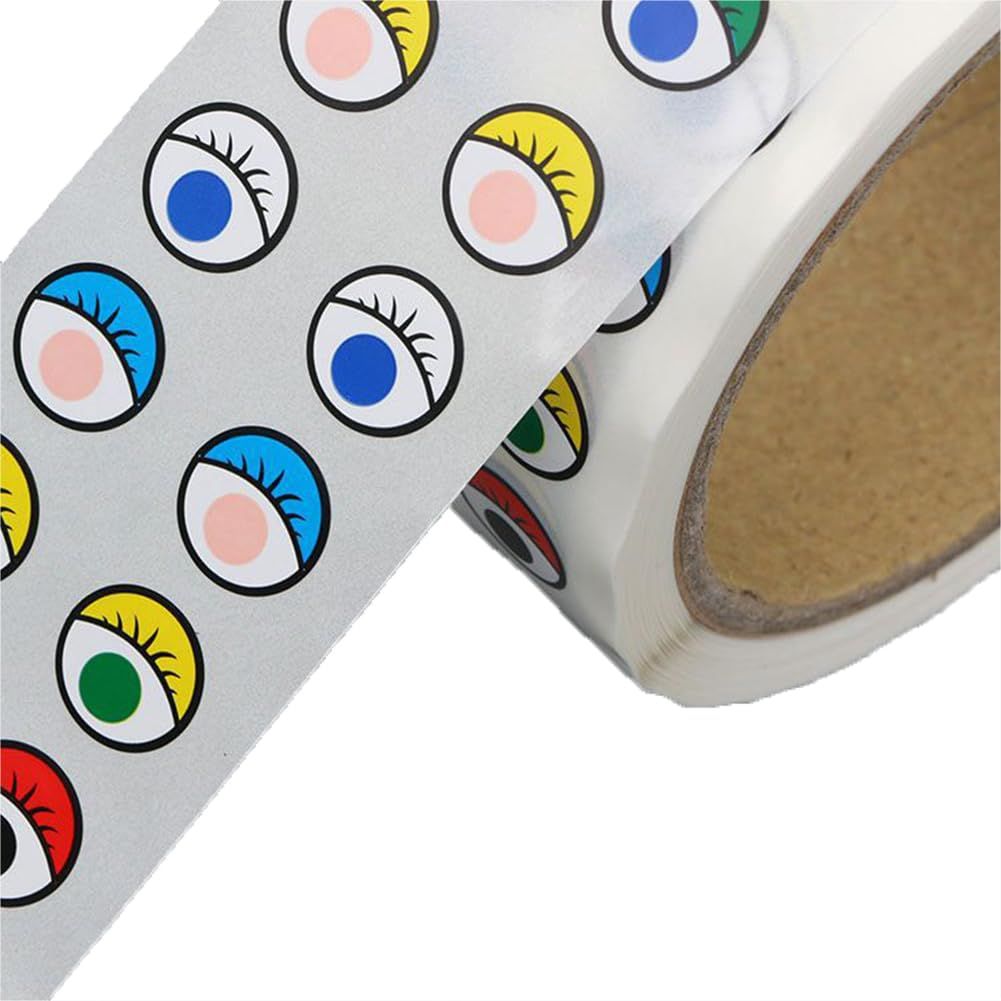 Big Google Eye Self Adhesive Paper Label Black and White Cartoon Shake Head view 4