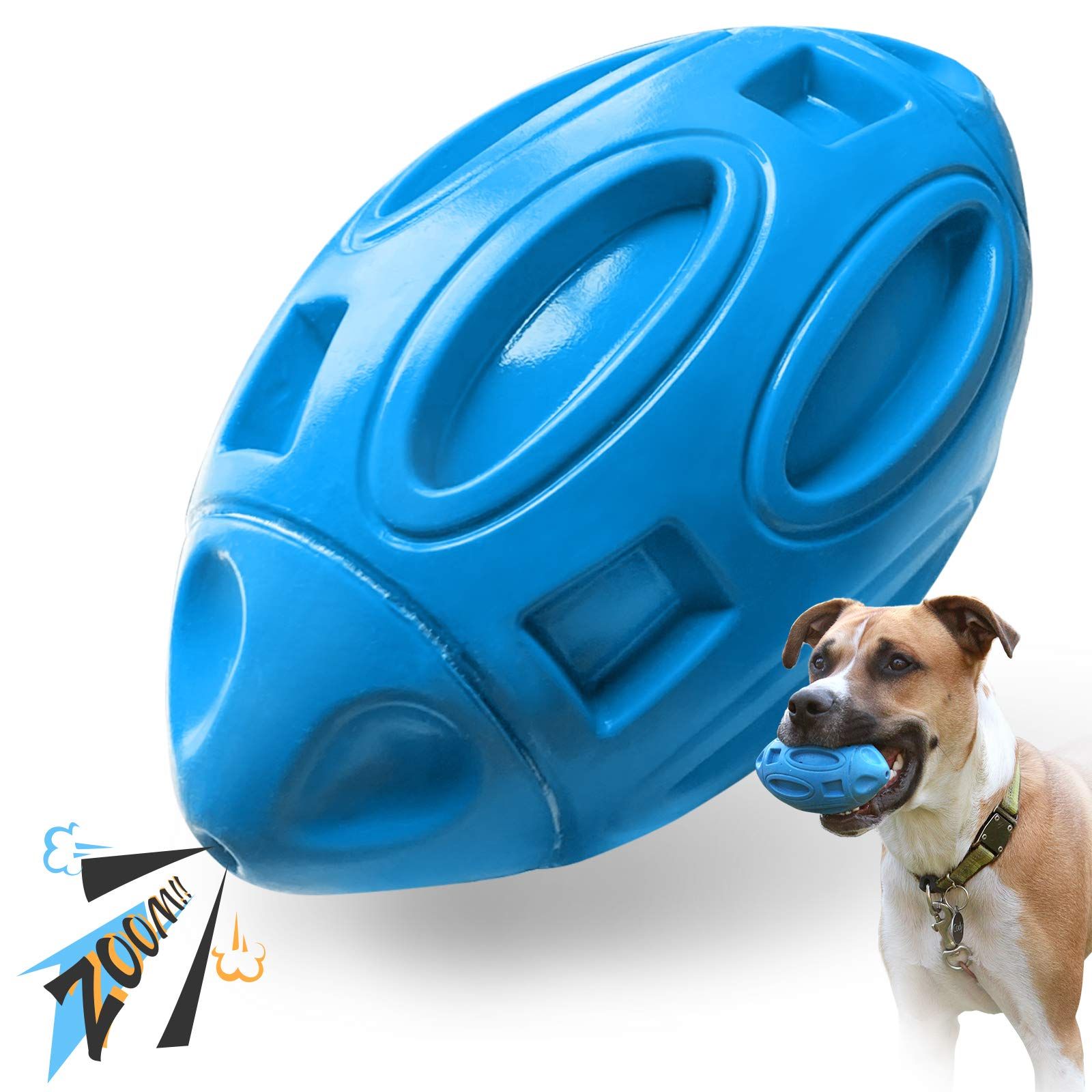 Squeaky Dog Toys for Aggressive Chewers: Rubber Puppy Chew Ball with Squeaker